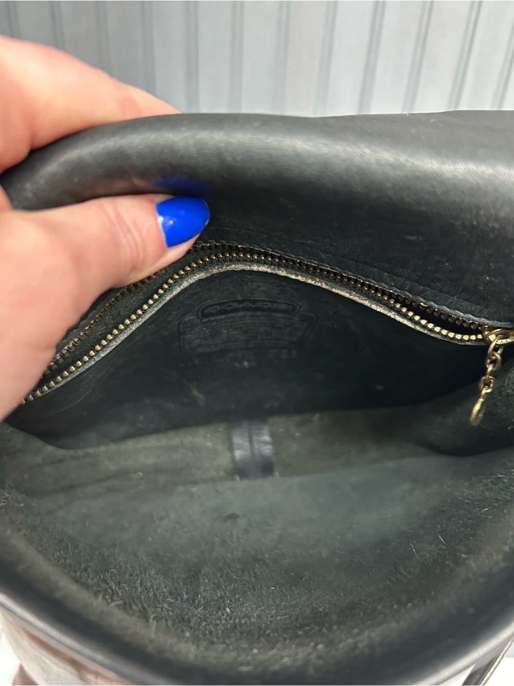 Vintage Coach Lindsay Bag 9888 Black Leather Crossbody Flap Bag - Picture 9 of 15